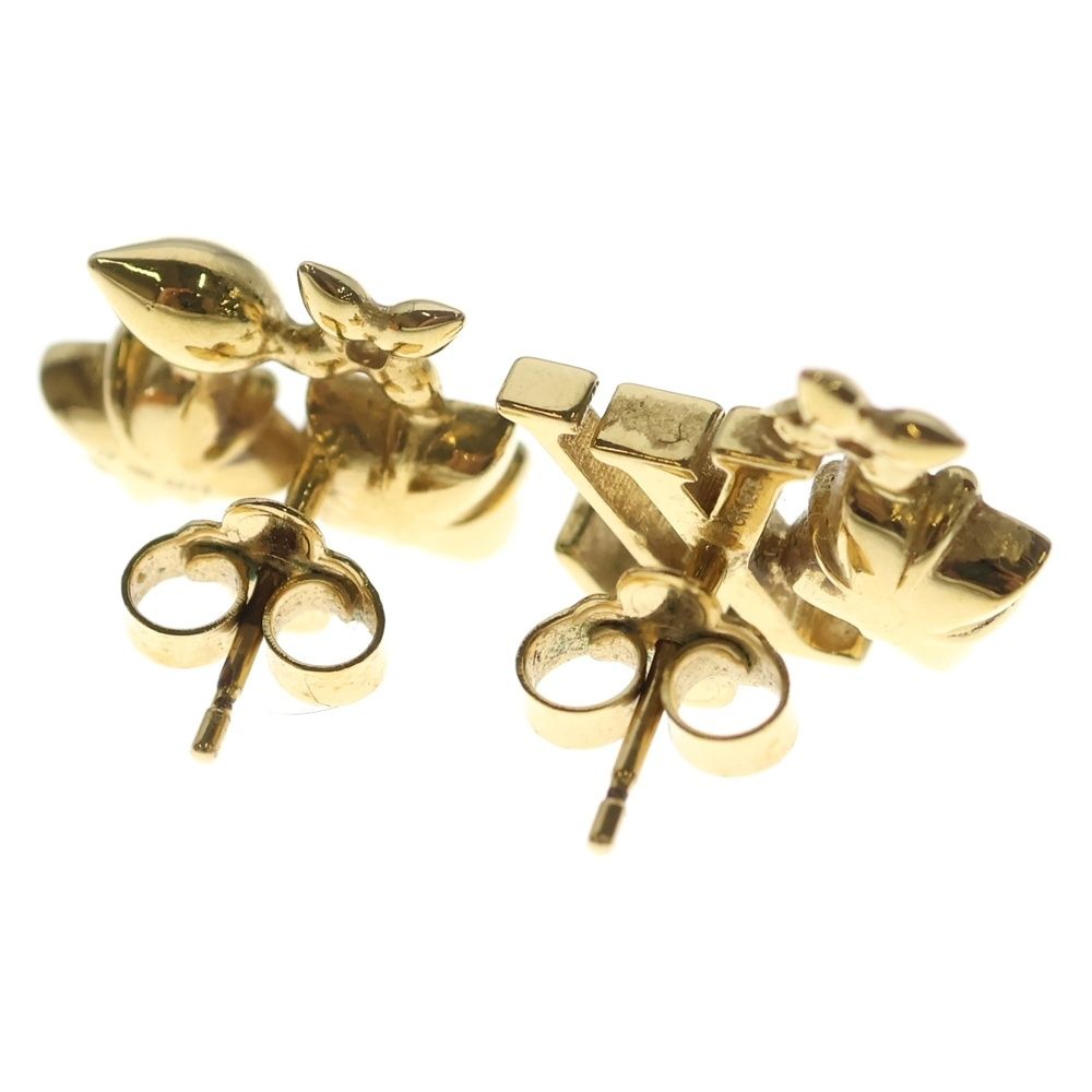 Louis Vuitton Boucle Doreil Puce Lou Glam LV Logo Rhinestone Earrings — view 2