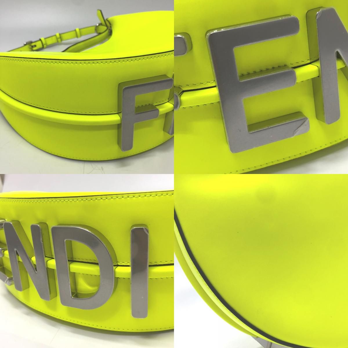 Fendi Shoulder Bag Graffiti Leather Yellow — view 7