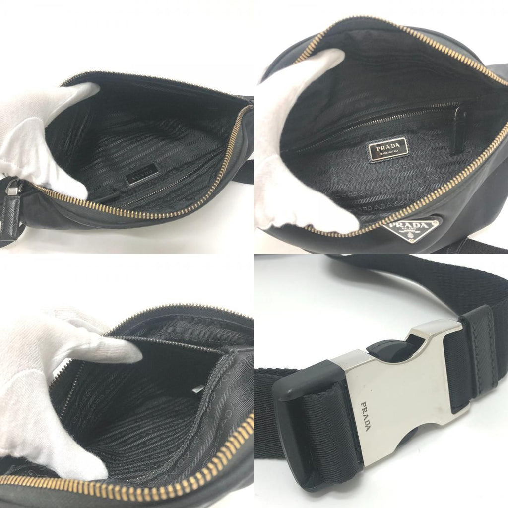 Prada Belt Bag Triangle Plate Nylon Black — view 9