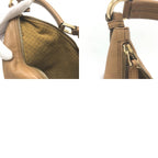 Gucci Shoulder Bag Logo Leather Brown — view 9