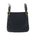 Gucci Black Gold GG Canvas Leather Shoulder Bag Pochette — view 2