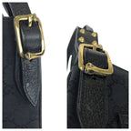 Gucci Black Gold GG Canvas Leather Shoulder Bag Pochette — view 6