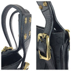 Gucci Black Gold GG Canvas Leather Shoulder Bag Pochette — view 5