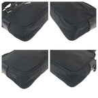 Prada Tessuto Black Silver Nylon Leather Shoulder Bag — view 3