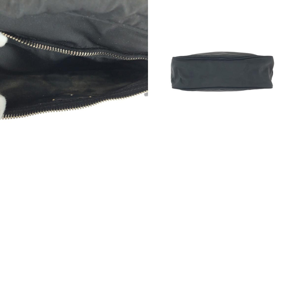 Prada Tessuto Black Silver Nylon Leather Shoulder Bag — view 9