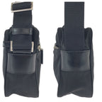 Prada Tessuto Black Silver Nylon Leather Shoulder Bag — view 7