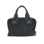 Prada Black Gold Nylon Leather Handbag — view 2