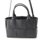 Bottega Veneta Leather Maxi Intrecciato Mini Arco 2-Way Handbag Black — view 2