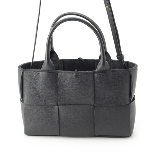 Bottega Veneta Leather Maxi Intrecciato Mini Arco 2-Way Handbag Black — view 2