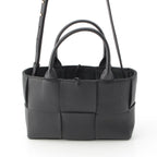 Bottega Veneta Leather Maxi Intrecciato Mini Arco 2-Way Handbag Black — view 5
