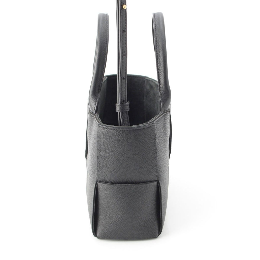 Bottega Veneta Leather Maxi Intrecciato Mini Arco 2-Way Handbag Black — view 4