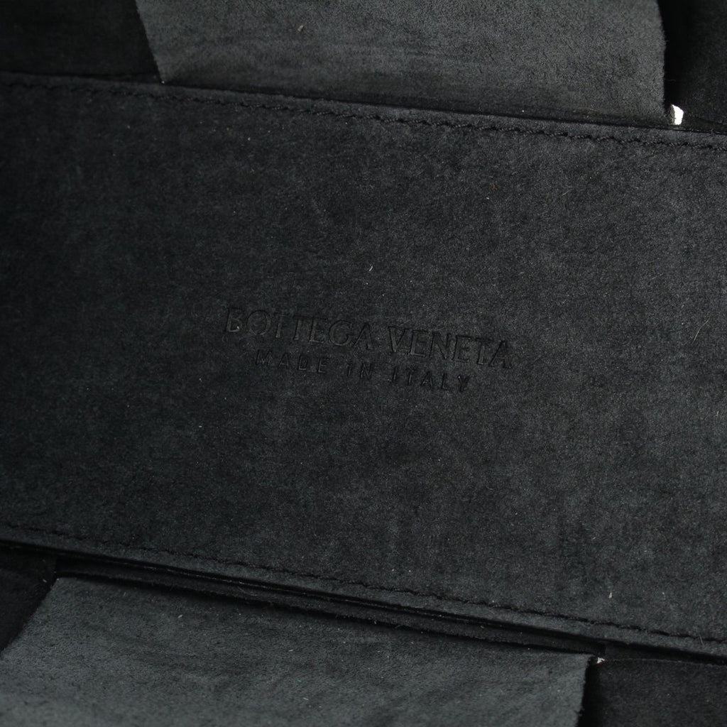 Bottega Veneta Leather Maxi Intrecciato Mini Arco 2-Way Handbag Black — view 8