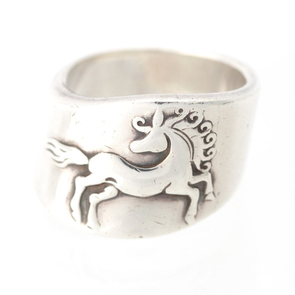 Hermes Vintage Cheval Hose Ring 925 Sterling Silver 52 — view 2