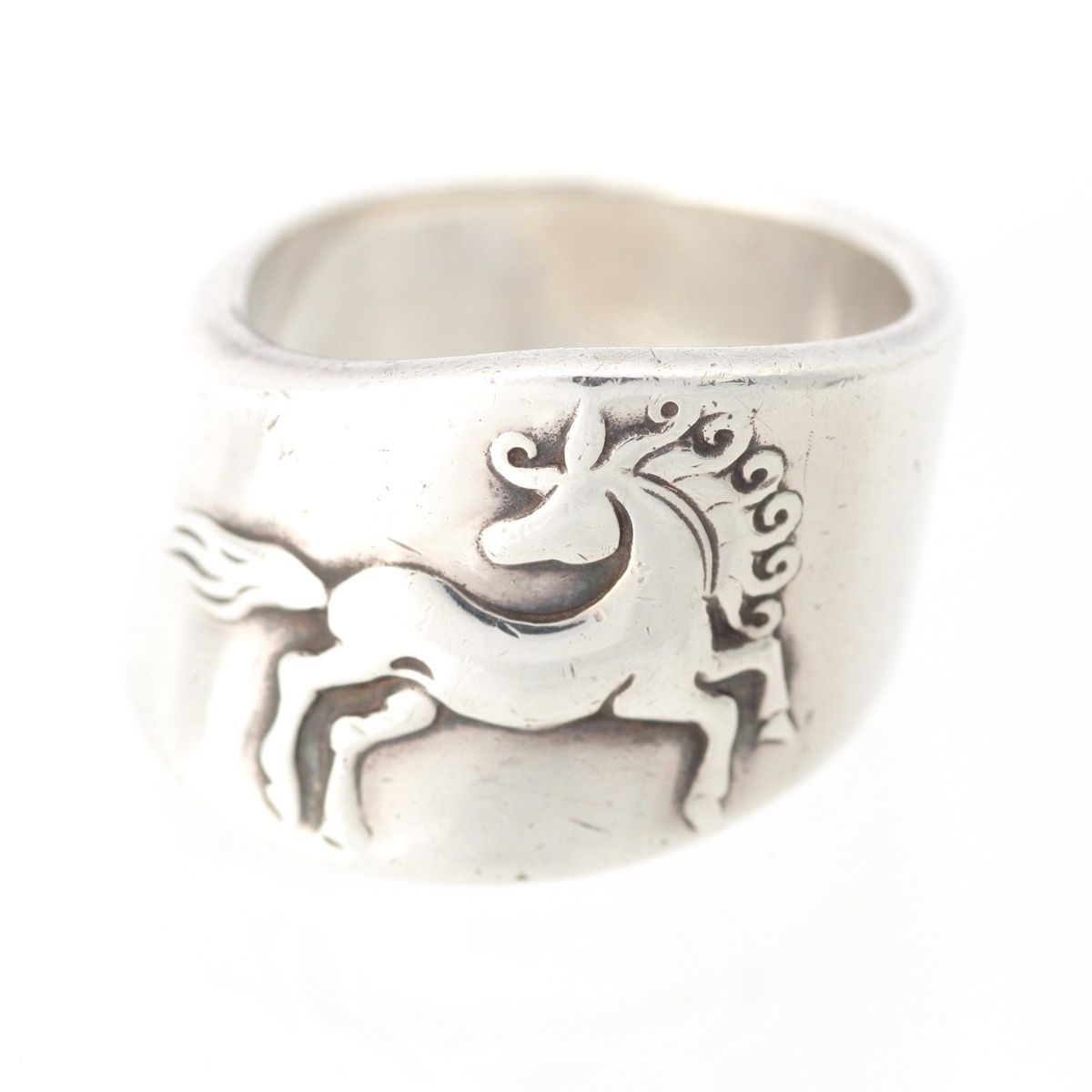 Hermes Vintage Cheval Hose Ring 925 Sterling Silver 52 — view 2