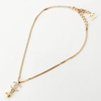Chanel CC Logo Pearl Necklace Gold — view 3