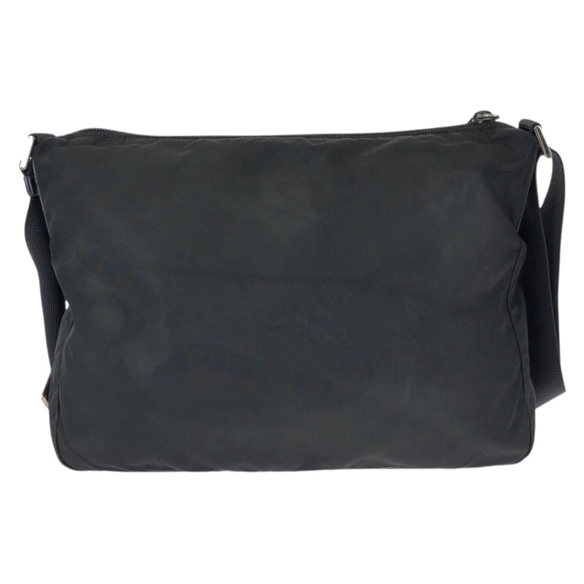 Prada Tessuto Black Silver Nylon Shoulder Bag — view 2