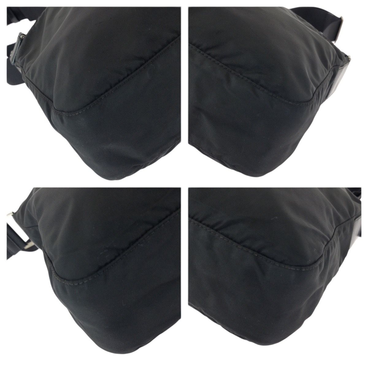 Prada Tessuto Black Silver Nylon Shoulder Bag — view 3