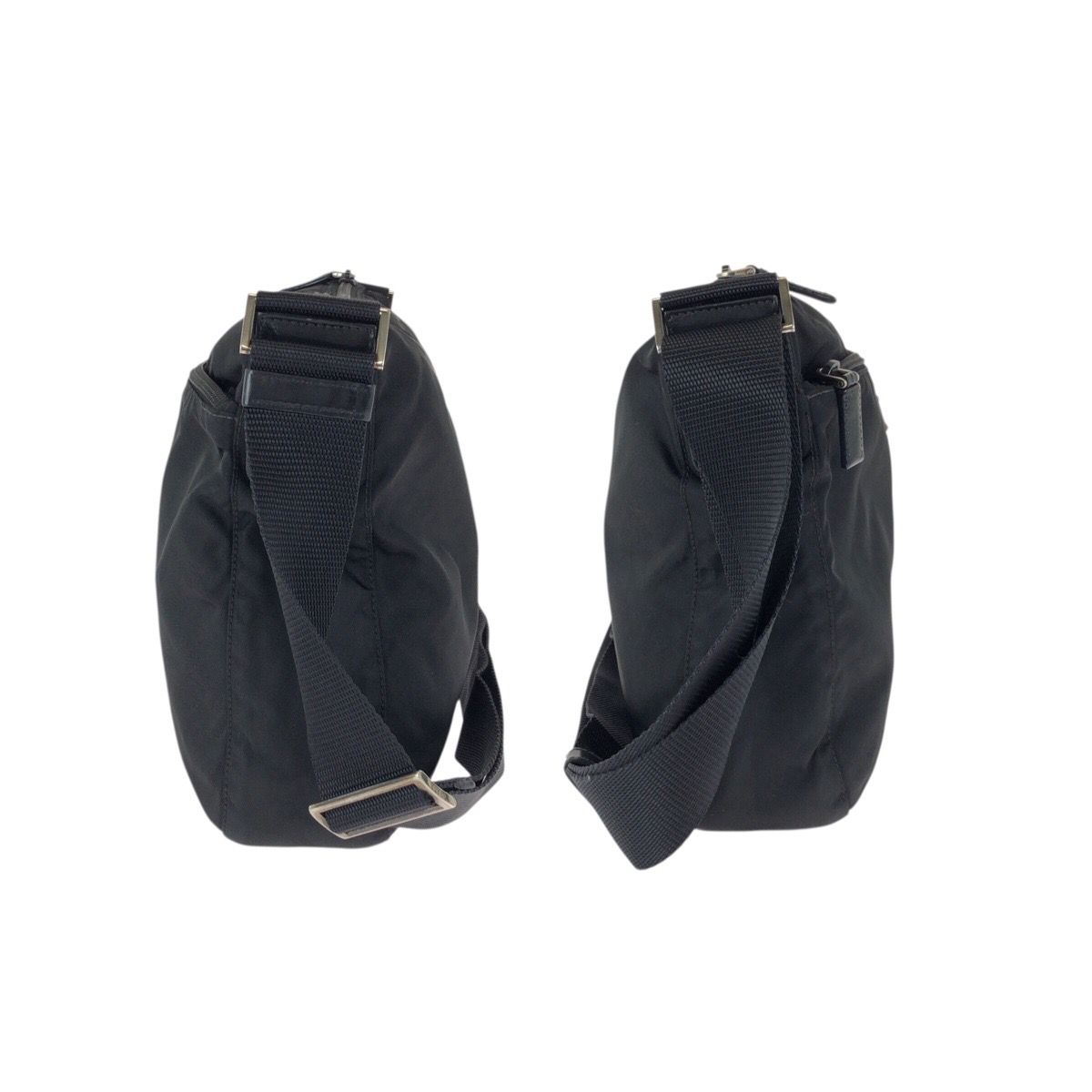 Prada Tessuto Black Silver Nylon Shoulder Bag — view 8