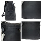 Prada Tessuto Black Silver Nylon Shoulder Bag — view 5