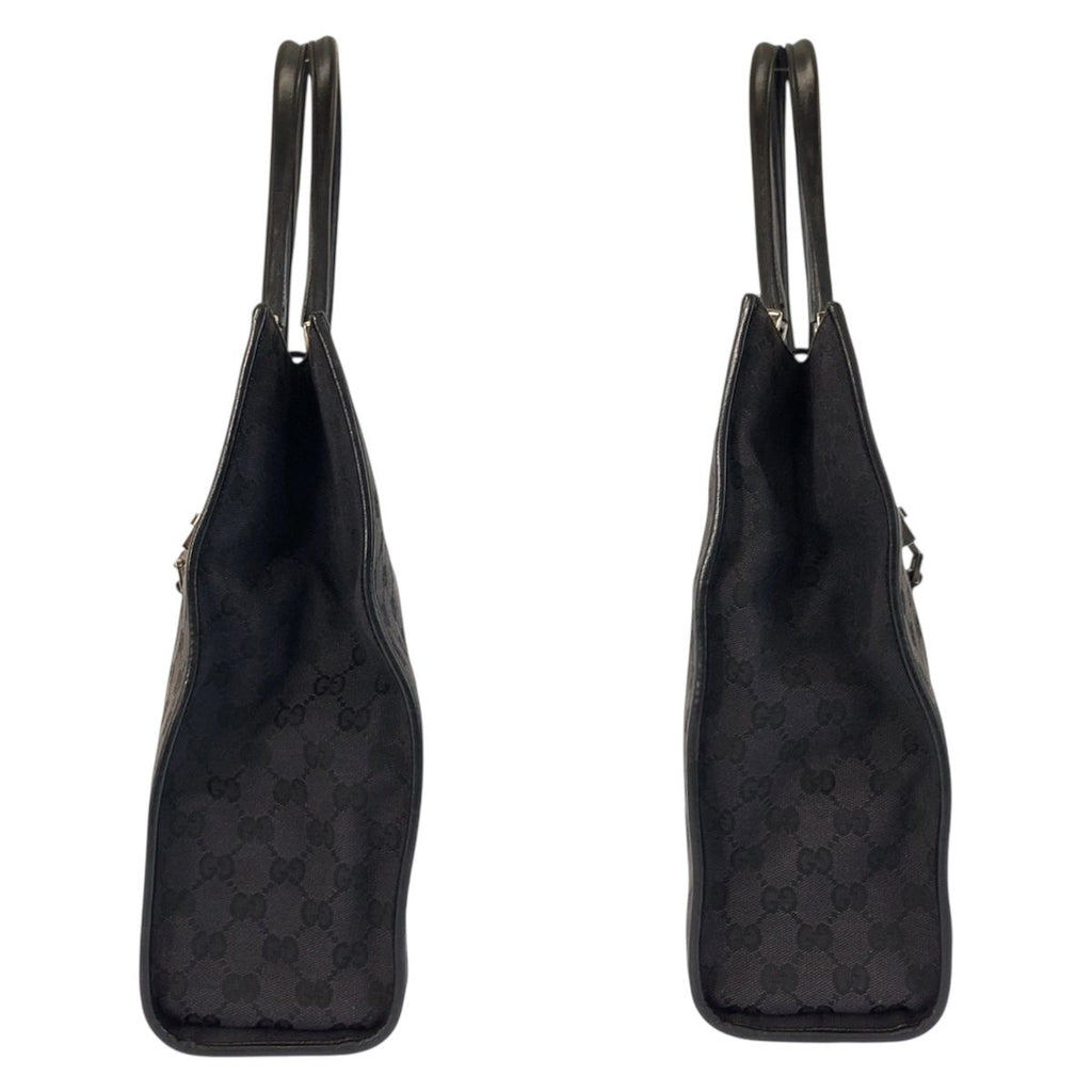 Gucci Jackie Black Silver GG Canvas Leather 002 Tote — view 8
