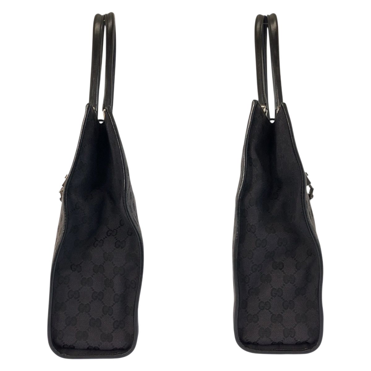 Gucci Jackie Black Silver GG Canvas Leather 002 Tote — view 8
