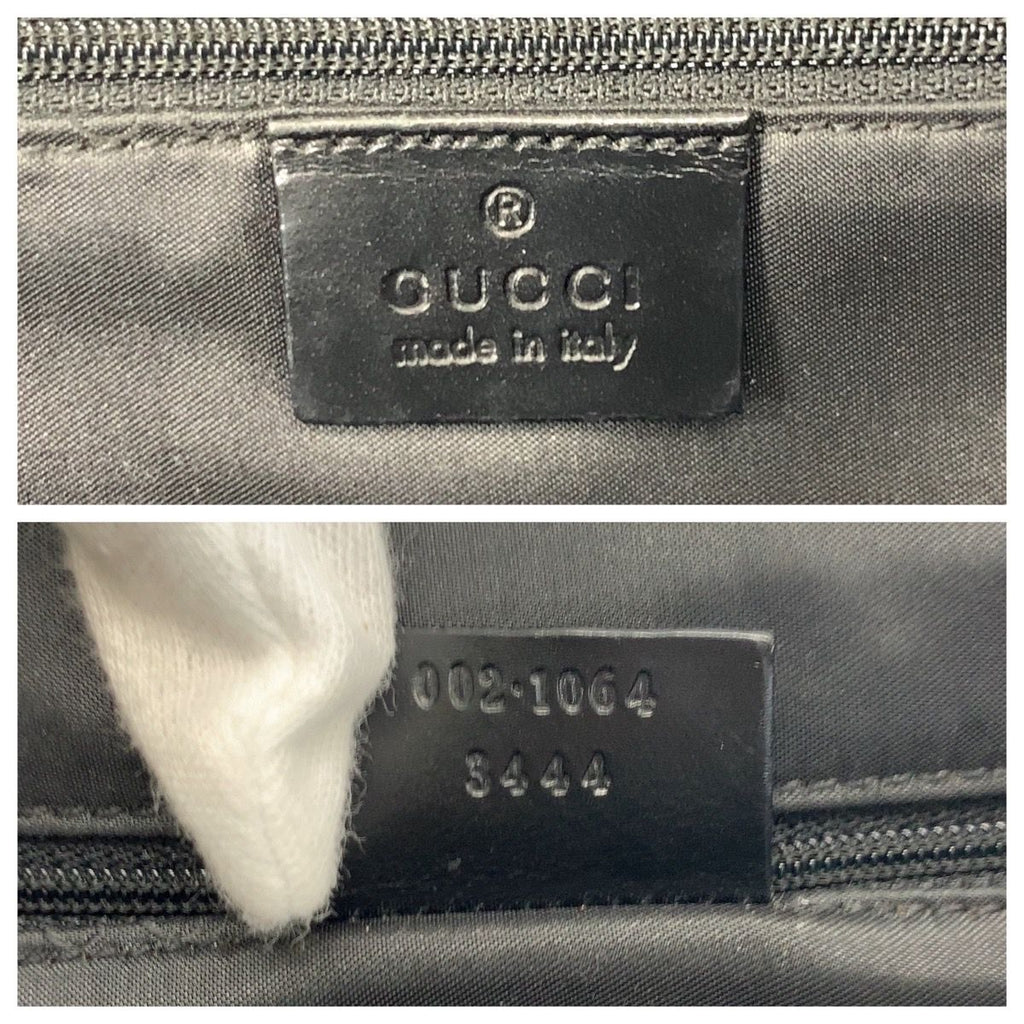 Gucci Jackie Black Silver GG Canvas Leather 002 Tote — view 3