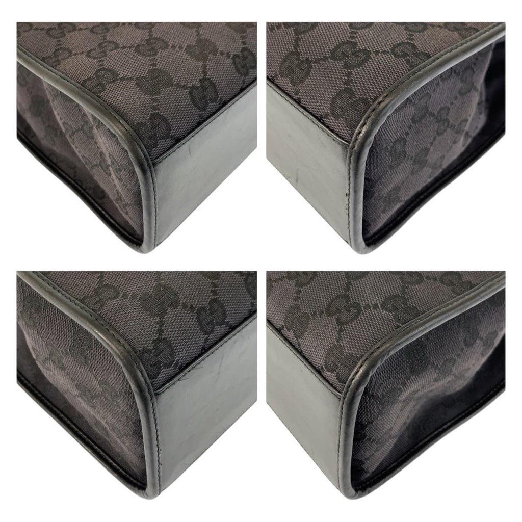 Gucci Jackie Black Silver GG Canvas Leather 002 Tote — view 5