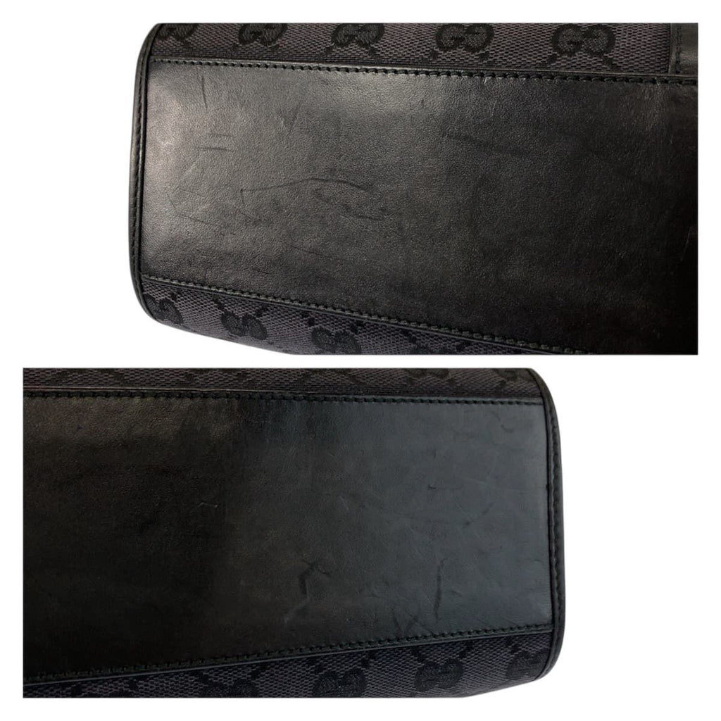 Gucci Jackie Black Silver GG Canvas Leather 002 Tote — view 6