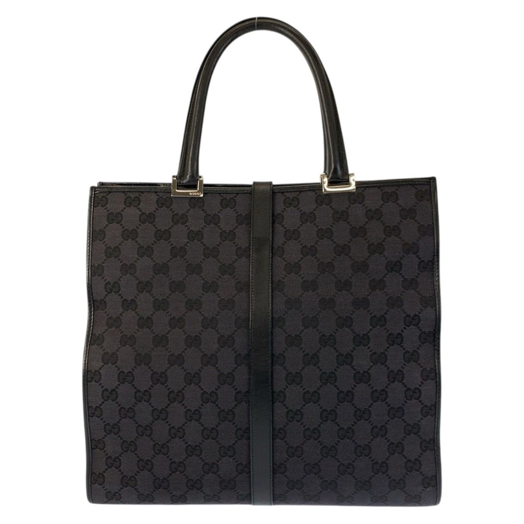 Gucci Jackie Black Silver GG Canvas Leather 002 Tote — view 2