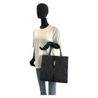 Gucci Jackie Black Silver GG Canvas Leather 002 Tote — view 7