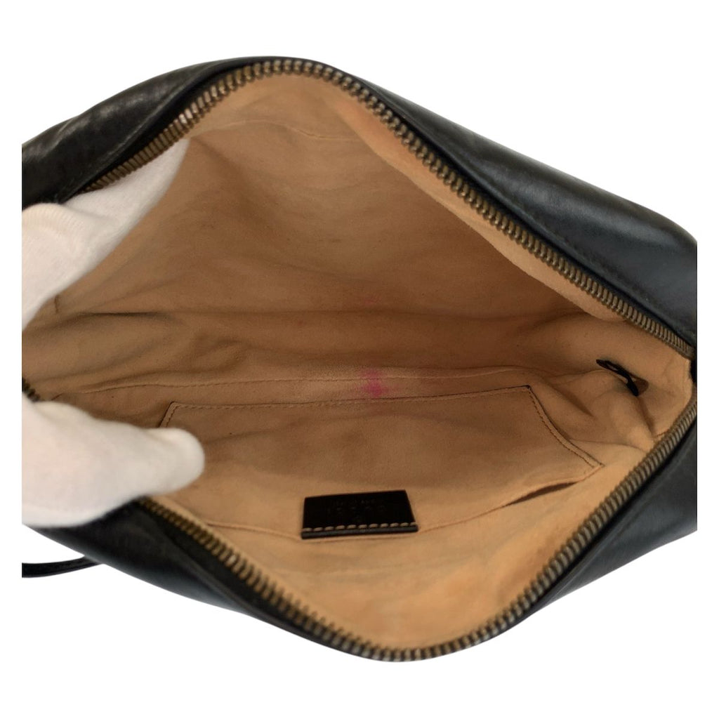 Gucci GG Marmont Camera Bag Black Gold Leather — view 8