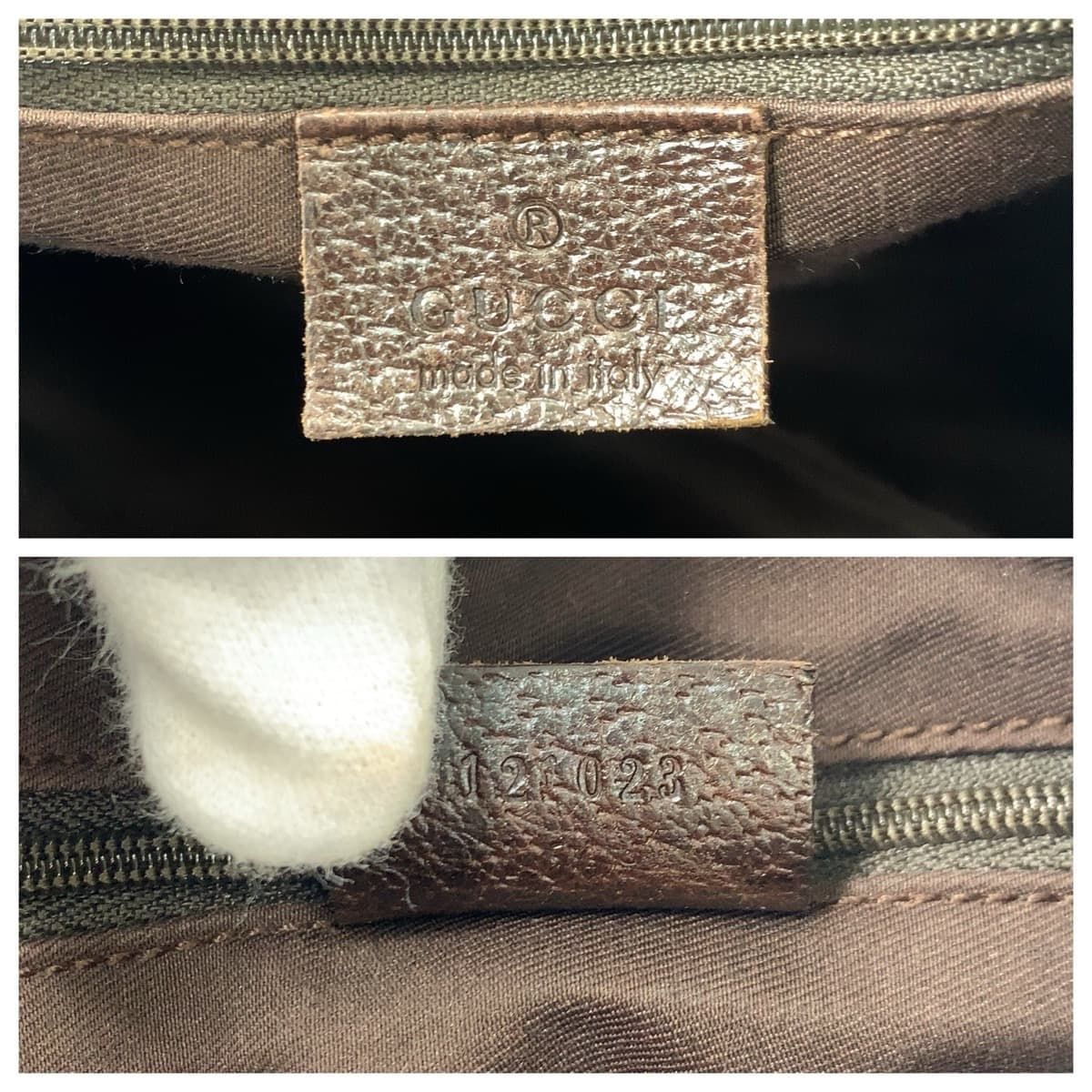 Gucci Beige Brown Silver GG Canvas Leather Shoulder Bag Tote — view 3