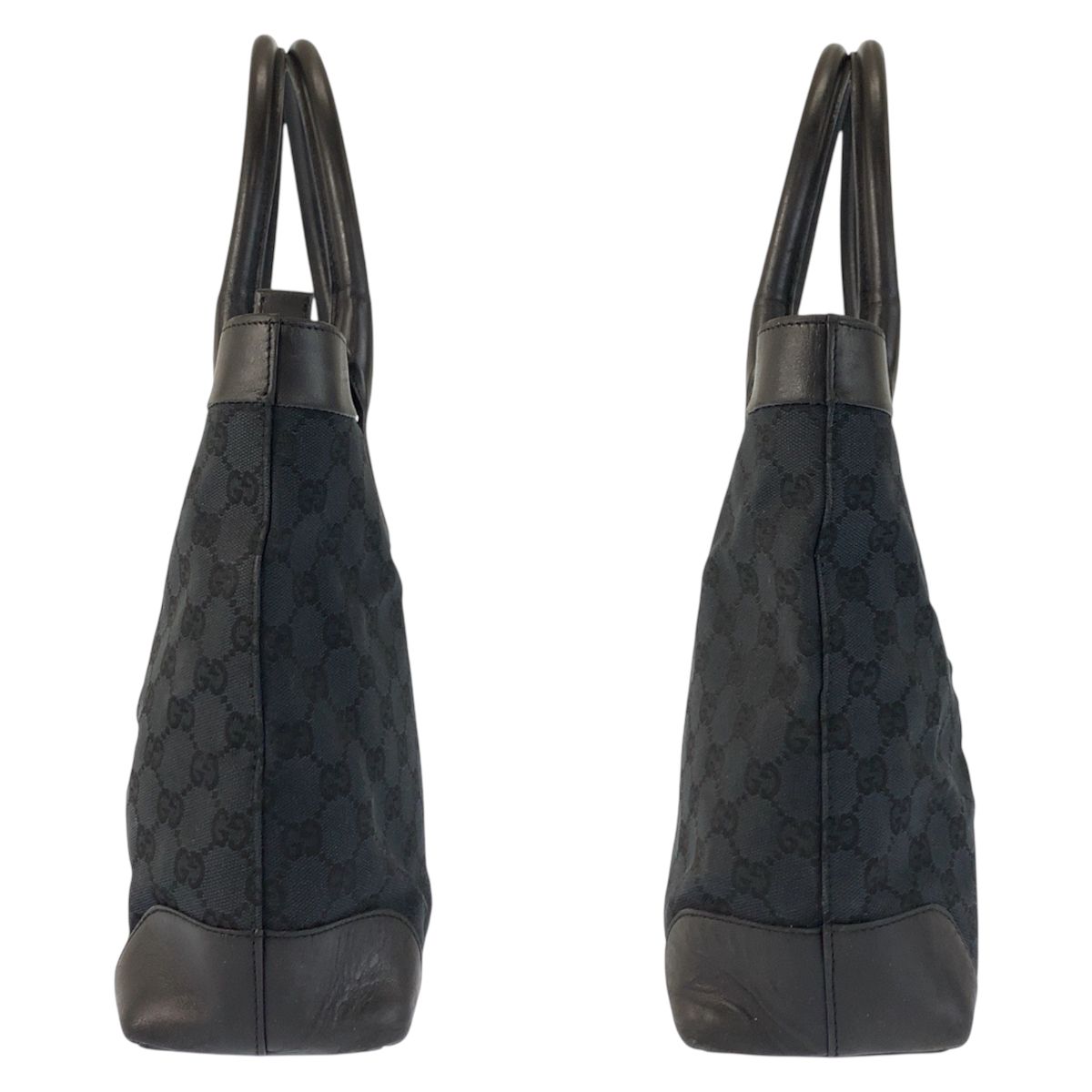 Gucci Black GG Canvas Leather 002 Tote — view 7