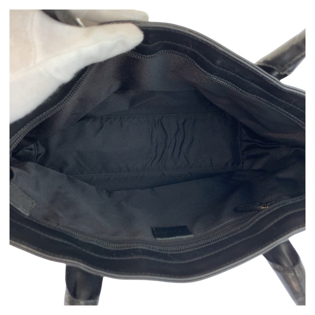 Gucci Black GG Canvas Leather 002 Tote — view 8