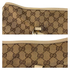 Gucci GG Twins Beige White Gold Canvas Leather Tote — view 6