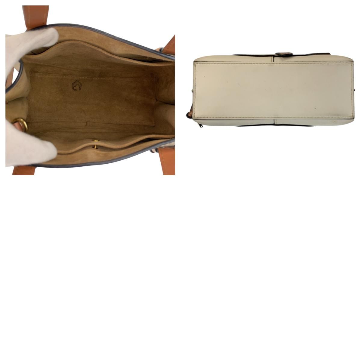 Loewe Gate Top Handle Beige Brown Gold Leather Handbag — view 9
