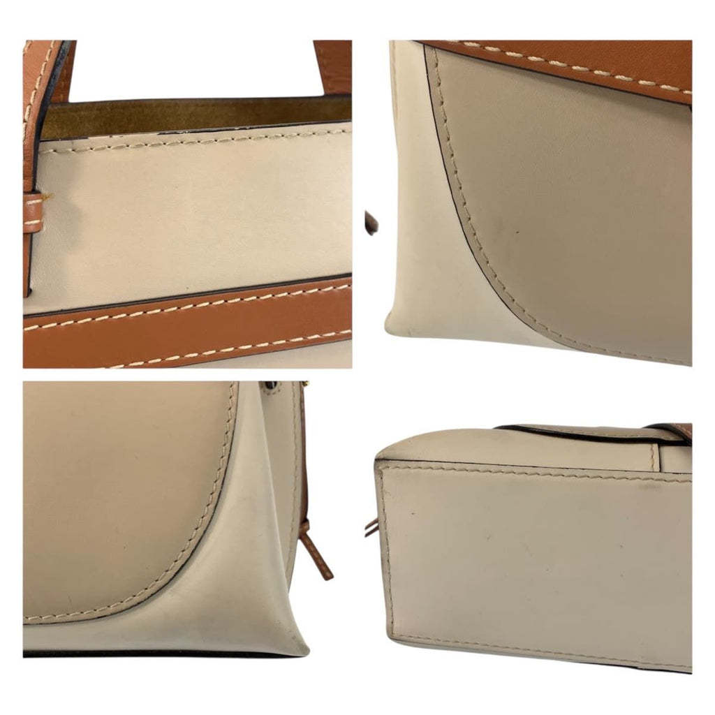 Loewe Gate Top Handle Beige Brown Gold Leather Handbag — view 5
