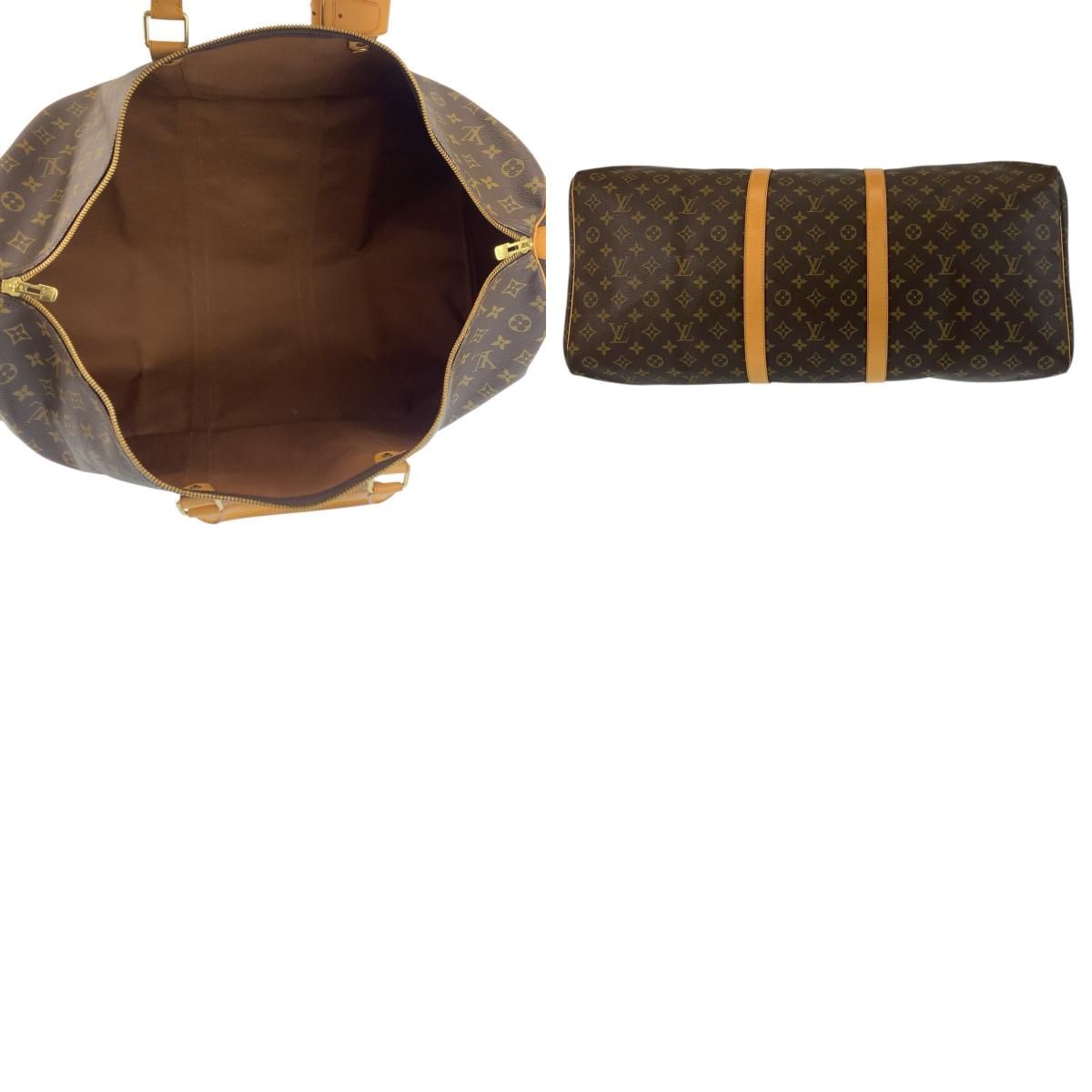 Louis Vuitton Monogram Keepall 60 Brown Gold Boston Bag — view 9