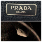 Prada Saffiano Navy Orange Silver Leather Clutch Navyorange — view 5