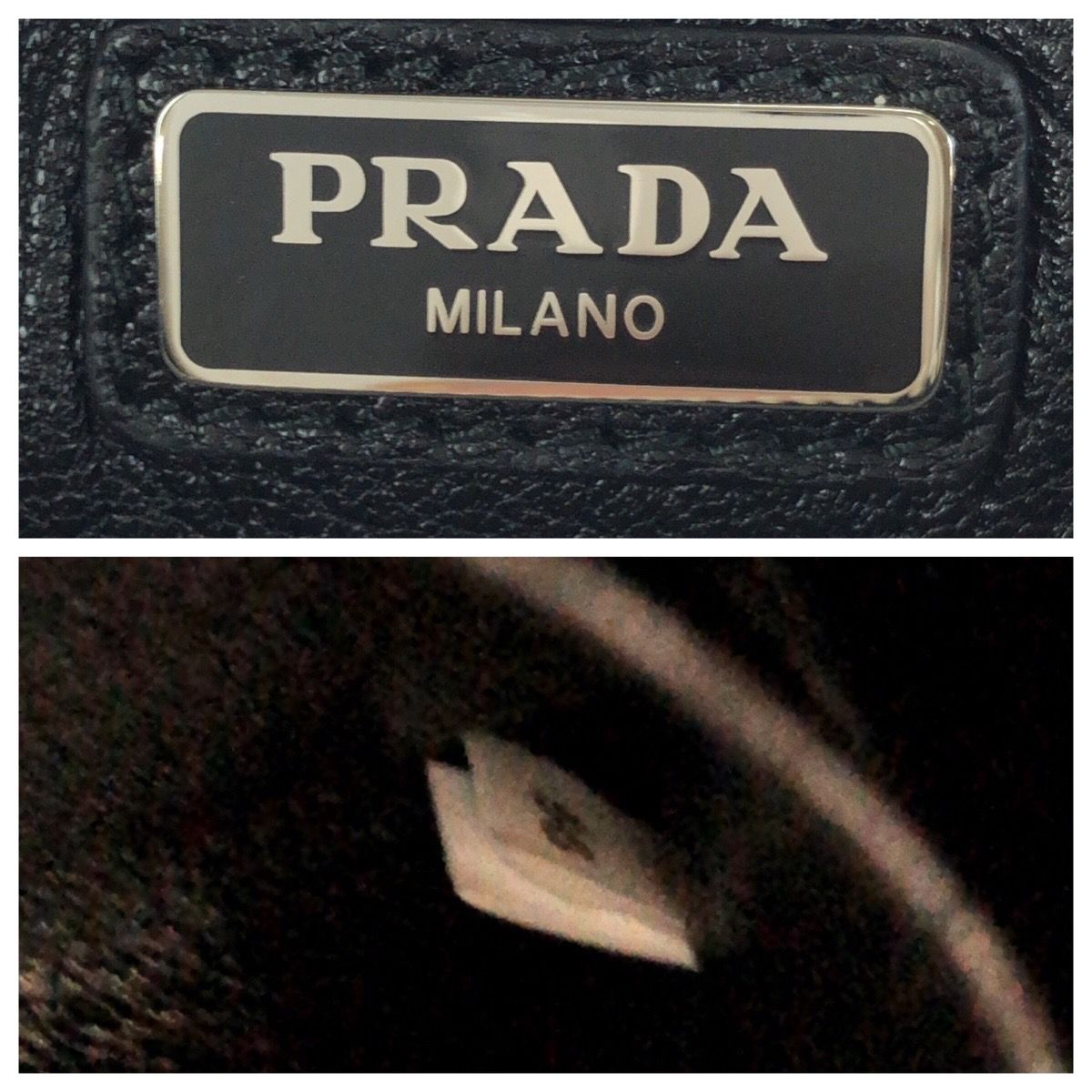 Prada Saffiano Navy Orange Silver Leather Clutch Navyorange — view 5