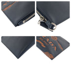 Prada Saffiano Navy Orange Silver Leather Clutch Navyorange — view 4