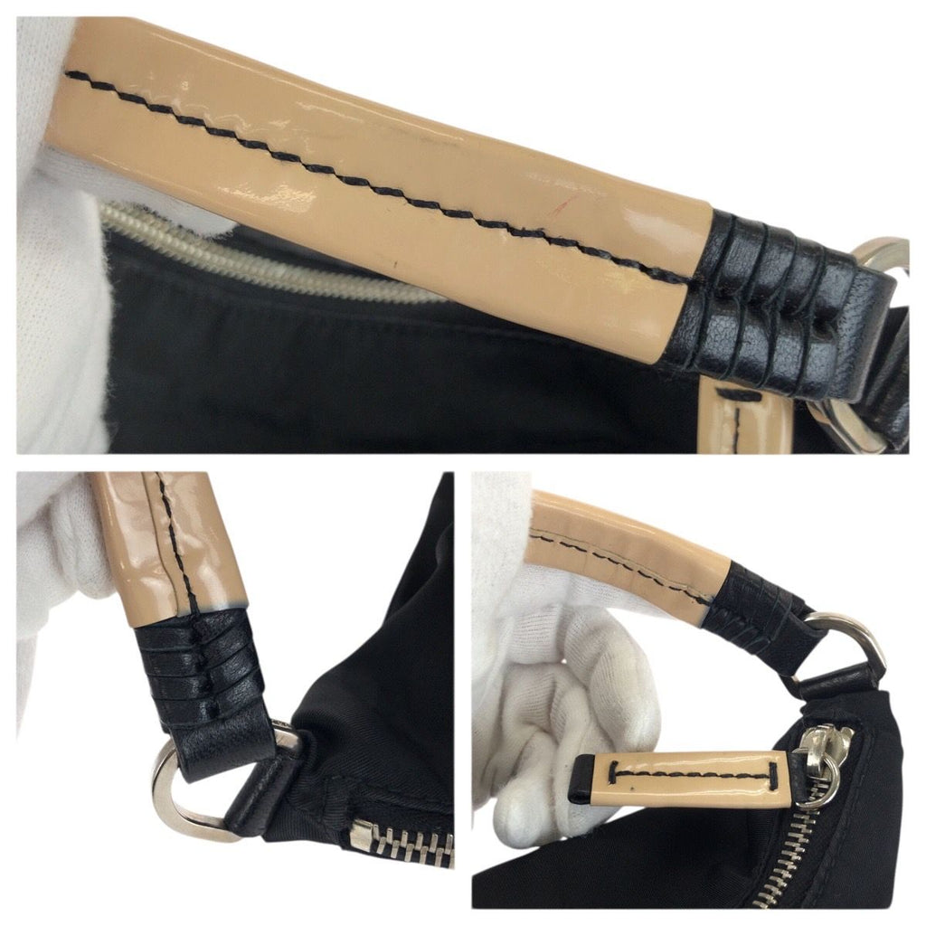 Prada Tessuto Black Silver Nylon Handbag — view 6