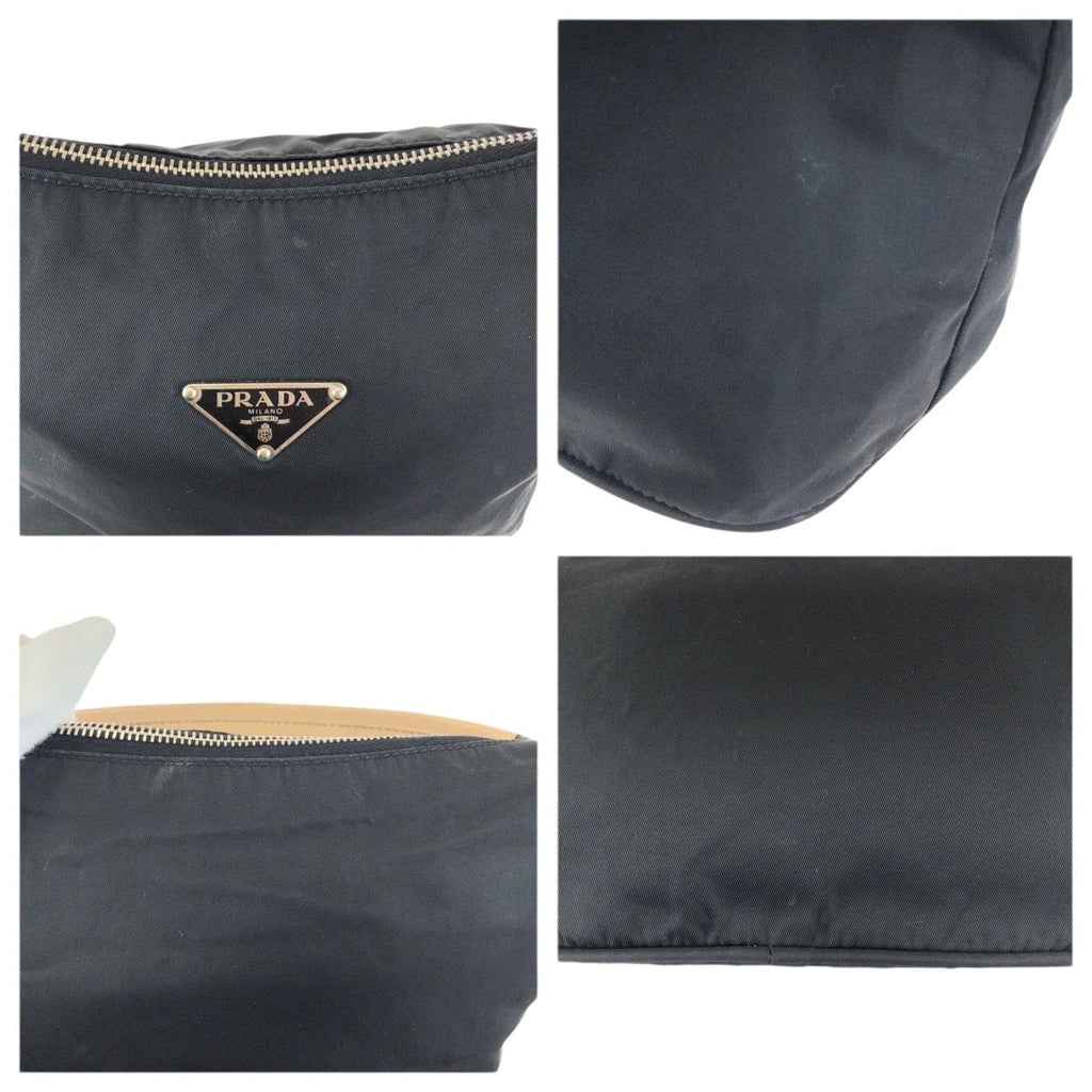 Prada Tessuto Black Silver Nylon Handbag — view 5