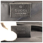 Gucci Black Silver GG Canvas Leather Shoulder Bag — view 4