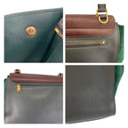 Celine Trapeze Burgundy Gray Green Leather 2-Way Shoulder Bag — view 5