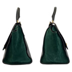 Celine Trapeze Burgundy Gray Green Leather 2-Way Shoulder Bag — view 8