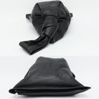 Bottega Veneta Triangle Twist Handbag Black Leather Clutch — view 3