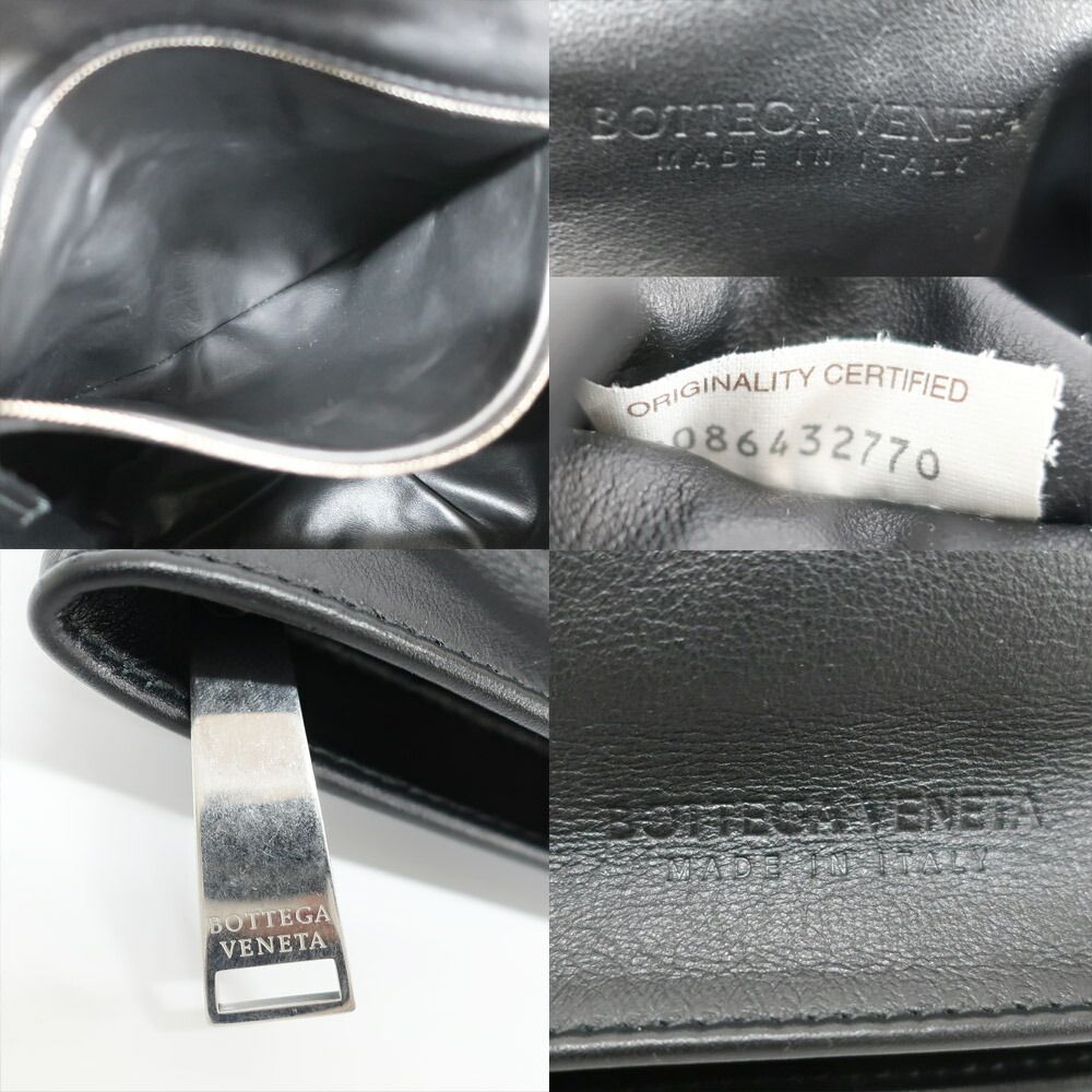 Bottega Veneta Triangle Twist Handbag Black Leather Clutch — view 7