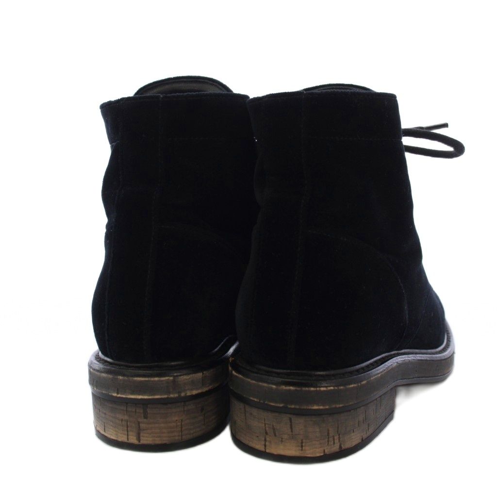 Chanel Lace Up Combat Boots Velvet CC Logo 37C Black — view 3