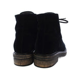 Chanel Lace Up Combat Boots Velvet CC Logo 37C Black — view 3